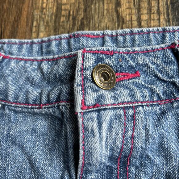 Y2K High School Musical Embroidered Denim Skirt Girls Size 7 Blue Jean Mini - Picture 5 of 7